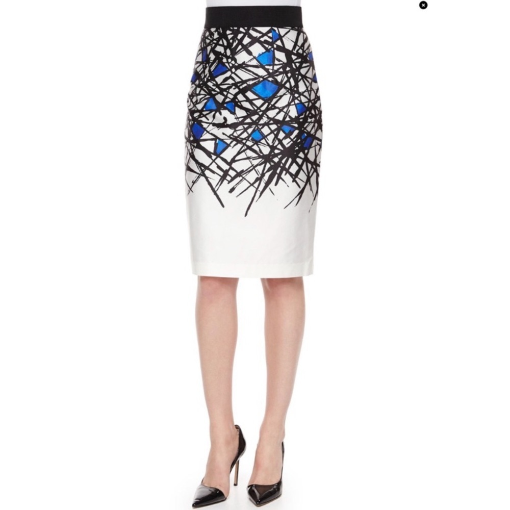 NWT Milly Signature Abstract-Prints Pencil Skirt